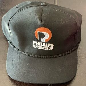 Vintage Phillips Kiln Service Company HAT 80’s Black Rope Embroidery Oilfield